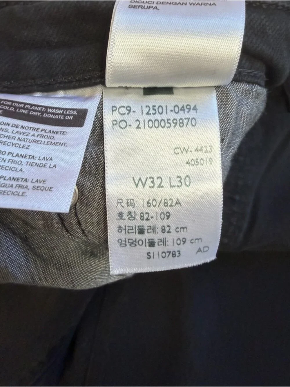 Levi's 501 Mens Button Fly Light Wash Black Straight Leg Denim 32x30 Denim